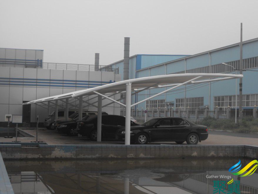 污水處理廠停車棚_化工廠停車棚_膜結(jié)構(gòu)停車棚
