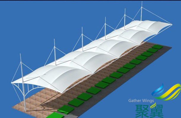 江蘇省昆山市張浦鎮(zhèn)太陽島高爾夫練習場膜結(jié)構(gòu)遮陽雨棚