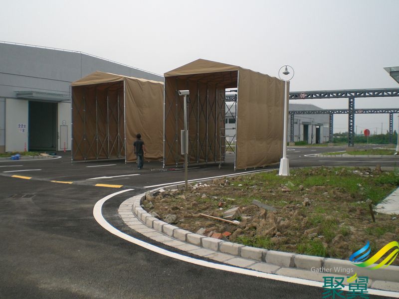 德邦物流臨時(shí)倉庫雨棚配送安裝