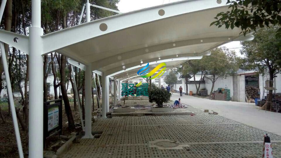 蘇州昆山周莊祁浜村膜結(jié)構(gòu)車棚案例