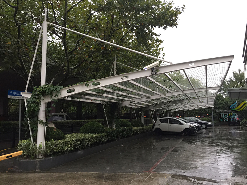 新型停車棚，JY-60LZ綠植膜結(jié)構(gòu)車棚