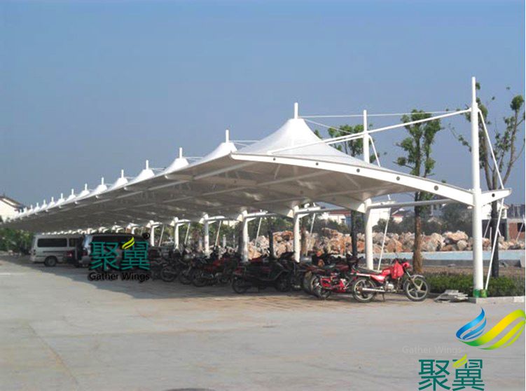 【廠家直銷，長期供應】白色膜結構車棚JY-90BS 時尚美觀