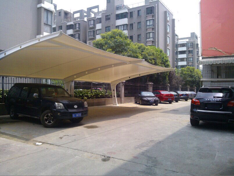 上海松江區(qū)膜結(jié)構(gòu)停車棚 型號(hào)為JY-22 景觀車棚案例