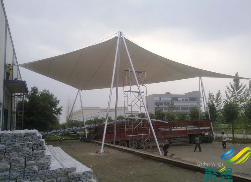 張拉膜結(jié)構(gòu)小品景觀  膜結(jié)構(gòu)小遮陽(yáng)棚