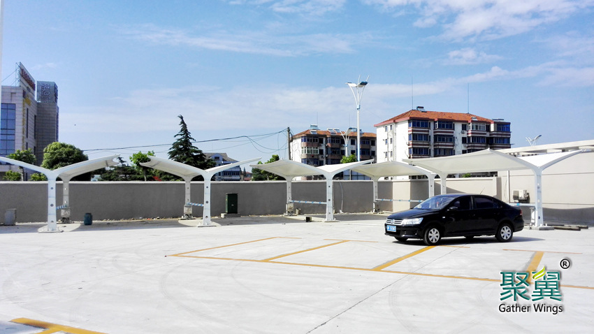 自行車車棚設(shè)計(jì)安裝_JY20Z自行車車棚可充電的停車棚