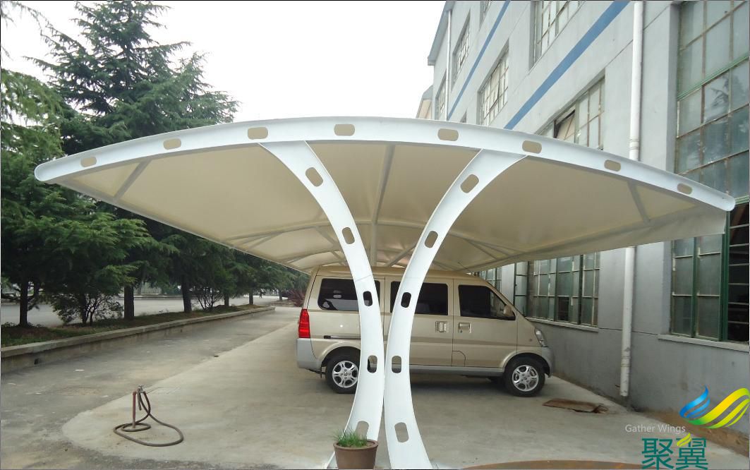 臺(tái)州工業(yè)園區(qū)膜結(jié)構(gòu)車棚訂制_車棚堅(jiān)固耐用_抗風(fēng)壓能力