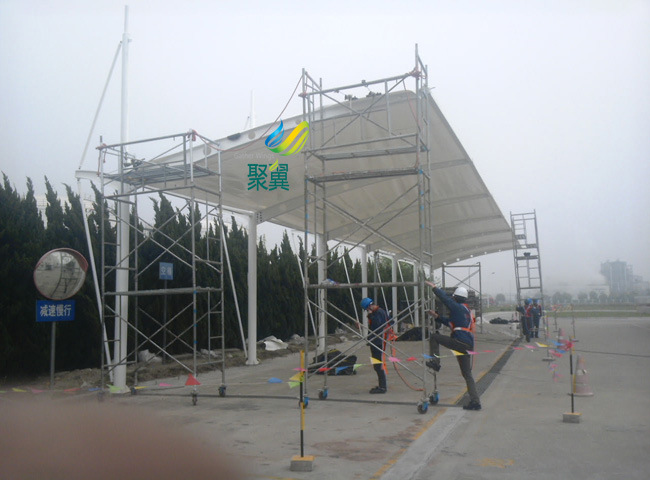 辰山植物園汽車停車棚長(zhǎng)久耐用_車棚美觀大方_透光率