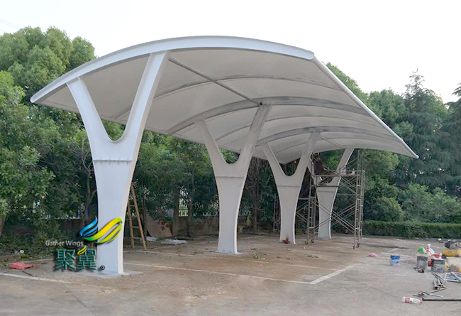 膜結(jié)構(gòu)車棚助推綠色修建可繼續(xù)開展