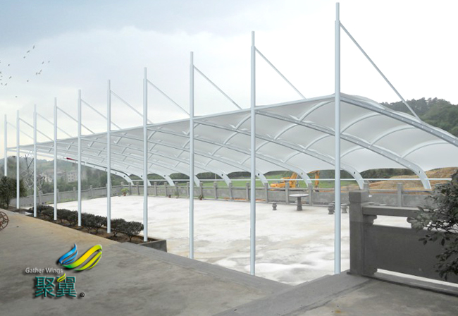  膜結(jié)構(gòu)車棚節(jié)點(diǎn)構(gòu)造|膜結(jié)構(gòu)車棚張拉設(shè)計(jì)