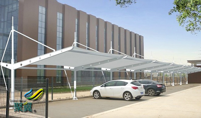 膜結(jié)構(gòu)車棚造型豐富性能卓越|富于變幻視覺效果
