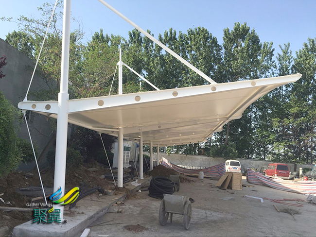 膜結構車棚安裝選址及材質選擇 