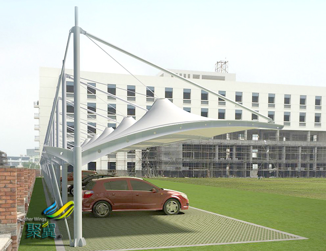 膜結(jié)構(gòu)車棚的設(shè)計符合時代的潮流