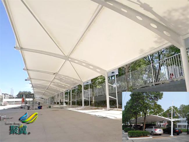 膜結(jié)構(gòu)車棚選好膜料才能更好為愛車遮風(fēng)擋雨