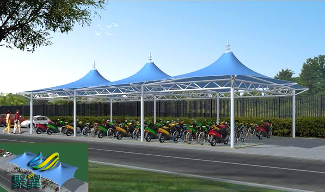 膜結(jié)構(gòu)車棚材料特點(diǎn)|拉索張拉