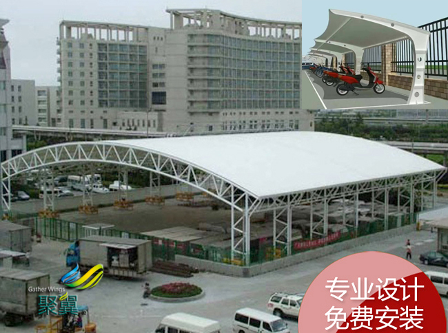 膜結(jié)構(gòu)車棚耐高低溫性好及施工裝置便利
