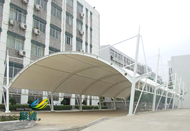 膜結構車棚建筑節(jié)點設計|平滑美觀