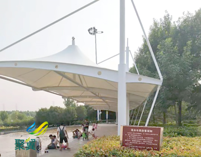 膜結(jié)構(gòu)車棚鋼結(jié)構(gòu)性能體現(xiàn)|車棚施工階段