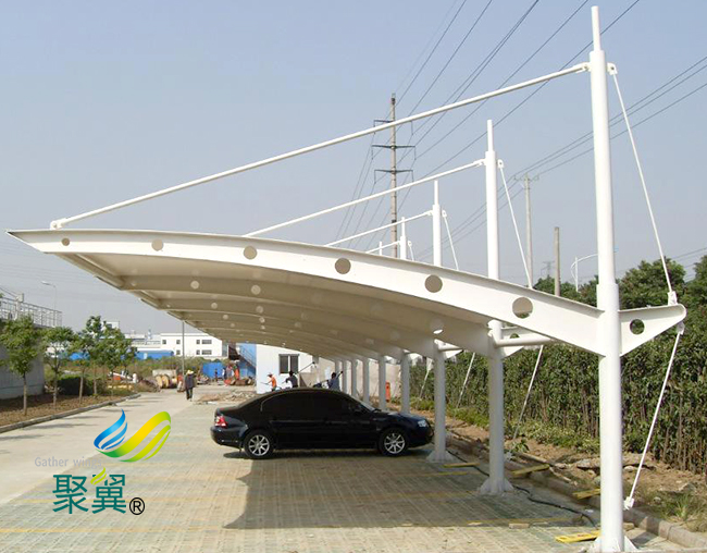 膜結(jié)構(gòu)車棚施工記錄|膜結(jié)構(gòu)車棚時尚典雅