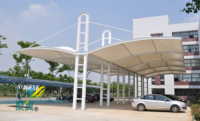 膜結(jié)構(gòu)車(chē)棚施工階段|膜結(jié)構(gòu)車(chē)棚施工記錄