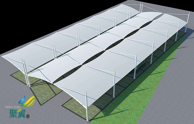 膜結(jié)構(gòu)車棚懸掛臂安裝焊接|膜結(jié)構(gòu)車棚深受歡迎