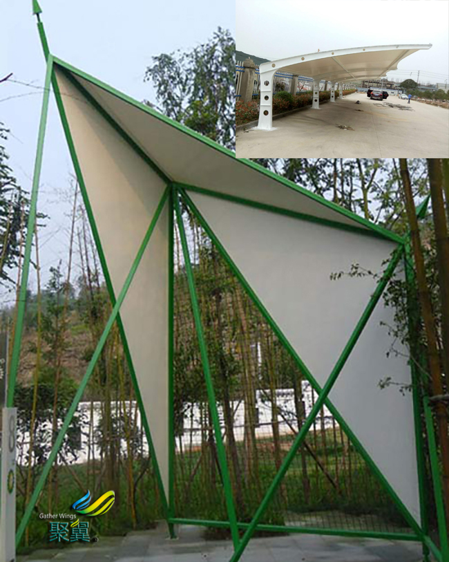 膜結(jié)構(gòu)車棚自重輕|膜結(jié)構(gòu)車棚阻燃B1攝氏族-40.C至+120.C