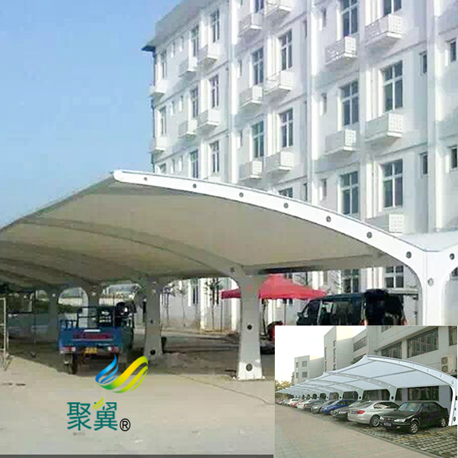 膜結構車棚全體結構焊接|膜結構車棚預埋件處理