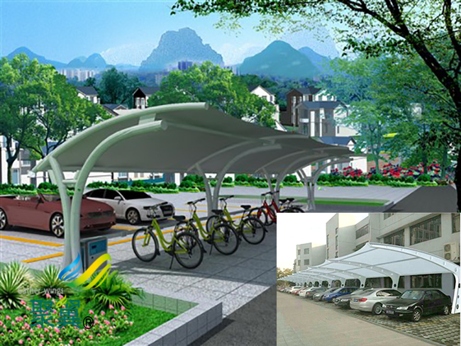 裁剪漂亮膜結構車棚|膜結構車棚膜寬度