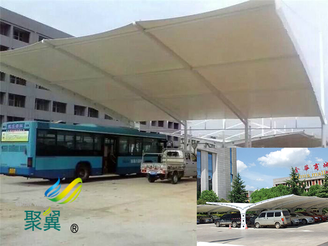 膜結構車棚曲線形狀美|膜結構車棚耐久性好  