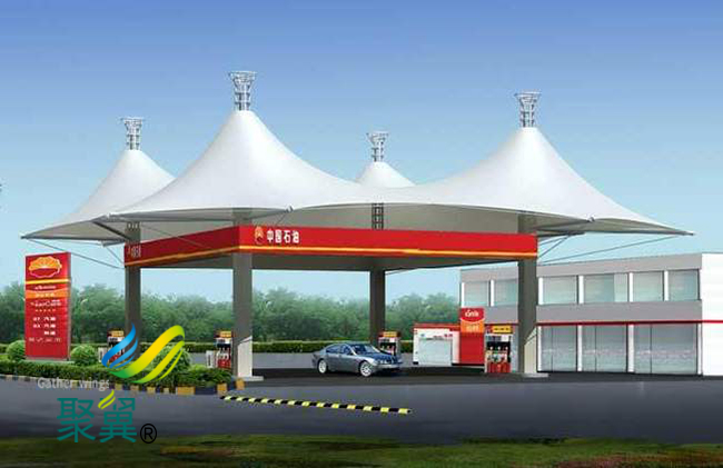 新穎美觀鋼加油站膜結(jié)構(gòu)車棚特點(diǎn)|膜結(jié)構(gòu)車棚優(yōu)勢