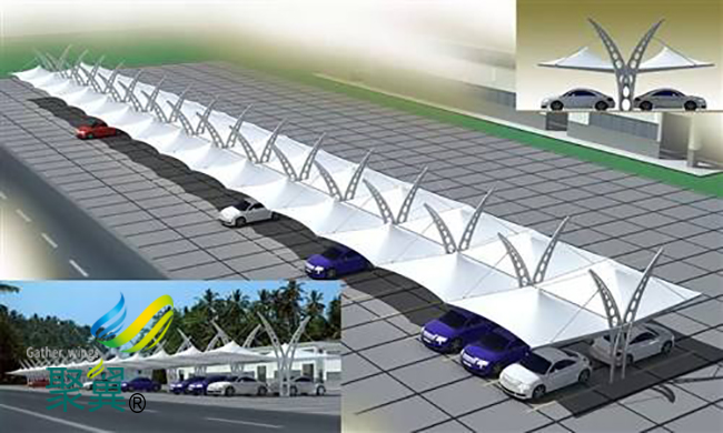 膜結(jié)構(gòu)車棚材料輕|膜結(jié)構(gòu)車棚雕塑品    