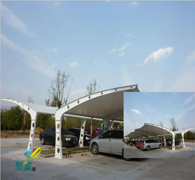  膜結(jié)構(gòu)車棚停車棚汽車棚廠家多少錢|車棚優(yōu)勢