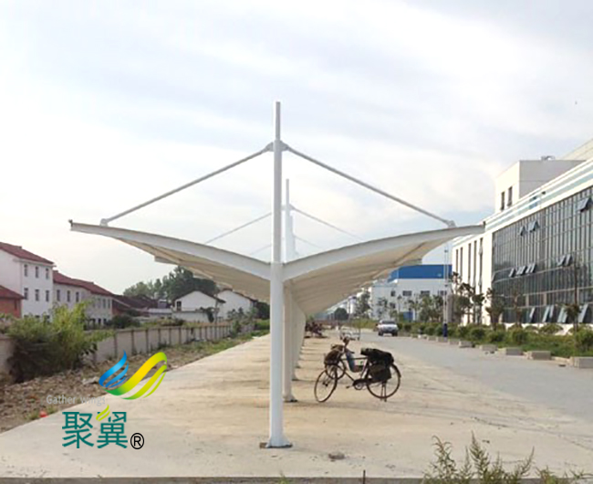 膜結(jié)構(gòu)車棚停車棚鋼膜結(jié)構(gòu)汽車棚應(yīng)用范圍廣