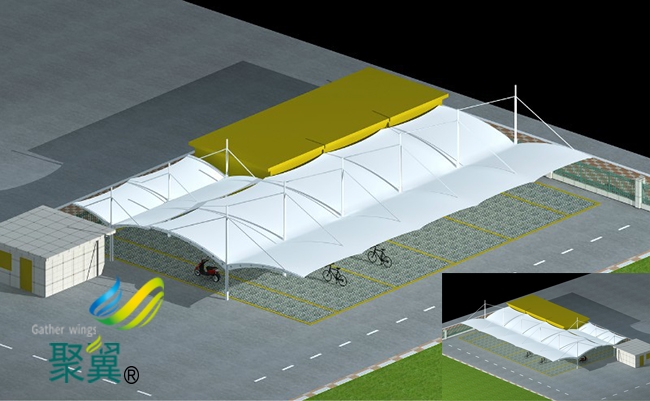 寧波小區(qū)景觀膜結構車棚|PVC車棚布廠家直銷