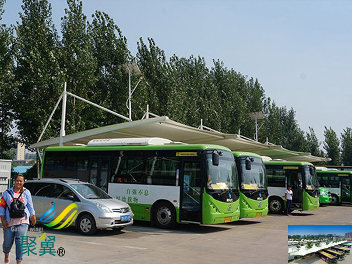 福建大巴車停車棚基礎(chǔ)設(shè)計(jì)效果圖