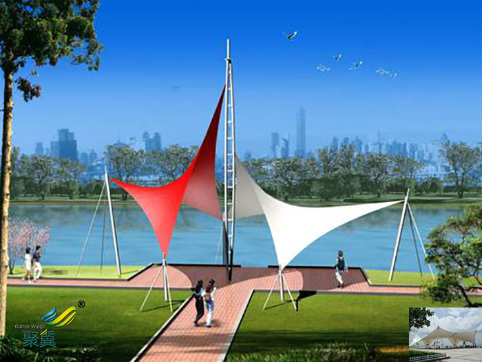 山東膜結(jié)構(gòu)景觀張拉膜雨棚公司工程價(jià)格設(shè)計(jì)圖片