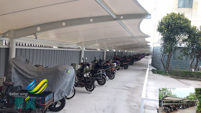 工地非機(jī)動(dòng)車停車棚大小尺寸圖片施工方案效果圖