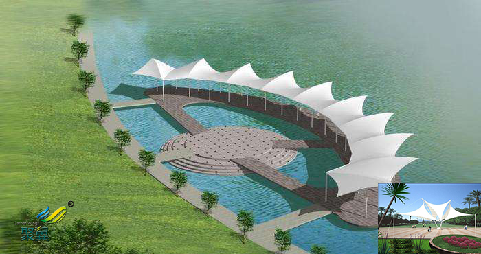 安徽膜結(jié)構(gòu)景觀張拉膜施工停車棚雨棚圖片設(shè)計廠家