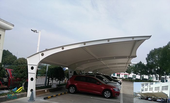 陜西安裝膜結構汽車停車棚景觀棚哪家好工程施工廠家