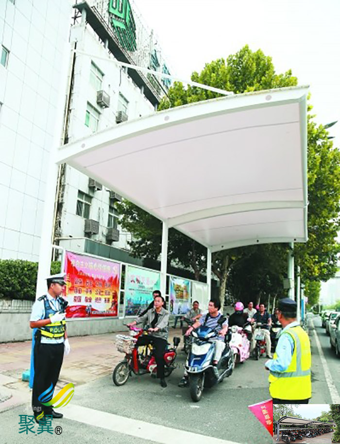 重慶工地小區(qū)非機(jī)動(dòng)停車棚尺寸施工方案效果圖