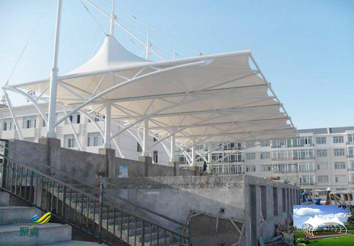 陜西省膜結(jié)構(gòu)露天體育中心看臺(tái)球場(chǎng)膜分布圖