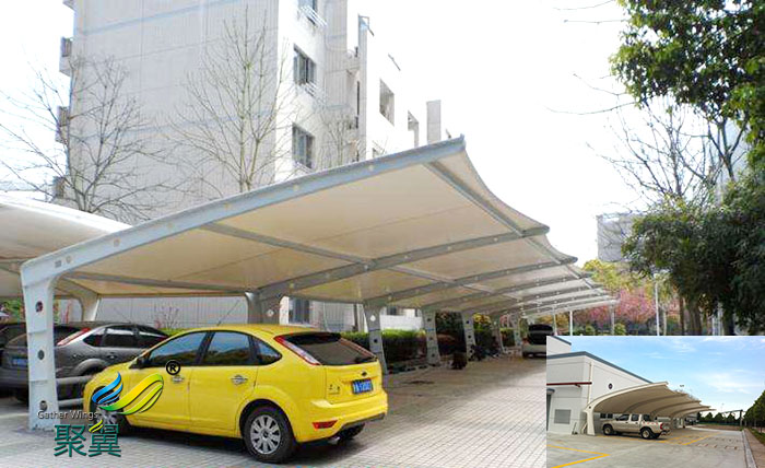 合肥膜結(jié)構(gòu)汽車停車棚景觀棚圖紙工程廠家