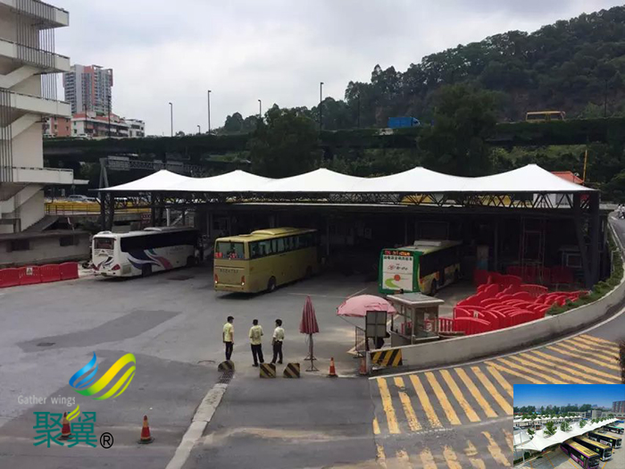 福建鋼膜結(jié)構(gòu)大巴車露天停車棚基礎(chǔ)施工圖