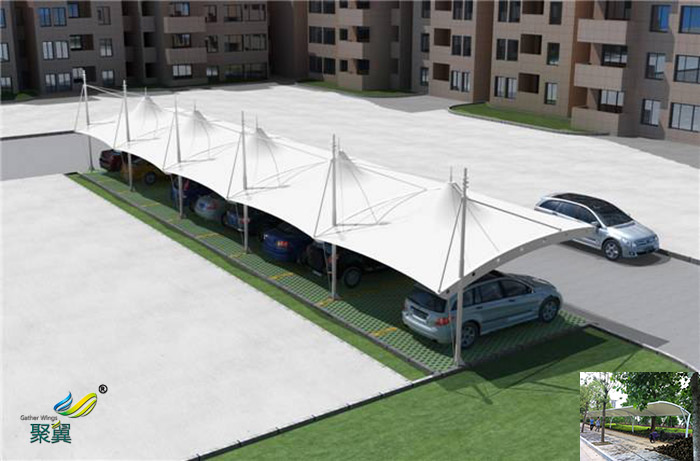 合肥安裝膜結(jié)構(gòu)汽車停車棚景觀棚圖紙工程