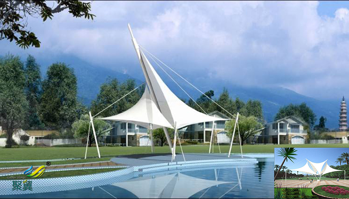 山東膜結(jié)構(gòu)景觀張拉膜看臺停車棚雨棚設(shè)計(jì)公司工程效果圖