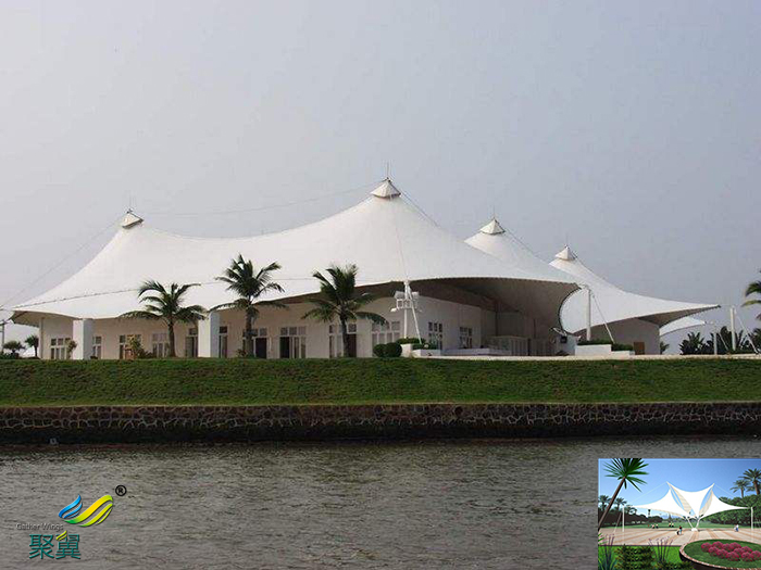 浙江廣場景觀張拉膜結(jié)構(gòu)汽車停車棚景觀棚廠家工程小品設(shè)