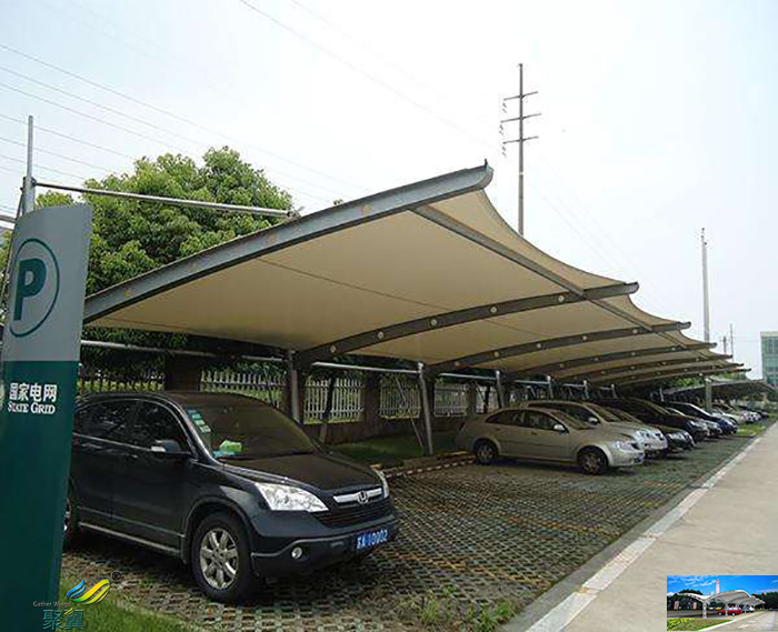 紹興膜結構停廠區(qū)汽車棚制作加工圖紙哪家好多少錢