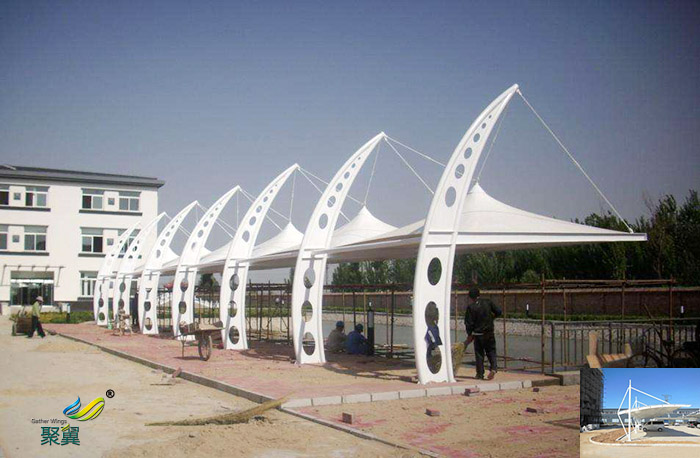 福建光伏鋼膜結(jié)構(gòu)大巴停車棚圖片基礎(chǔ)設(shè)計(jì)