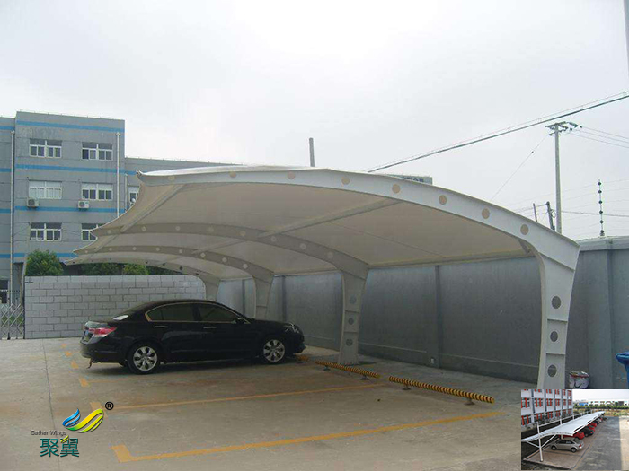 無錫戶外膜結(jié)構(gòu)張拉汽車停充電樁車棚安裝施工方案施工圖