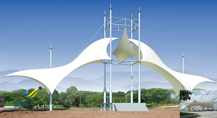 武漢張拉鋼膜結(jié)構(gòu)定制充電樁停車(chē)棚景觀安裝施工方案