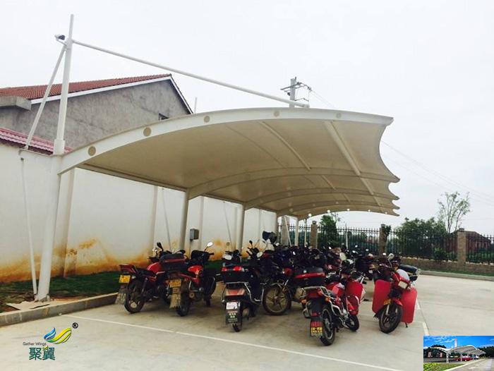 上海鋼膜結(jié)構(gòu)汽車自行停車棚廠家定制安裝工程